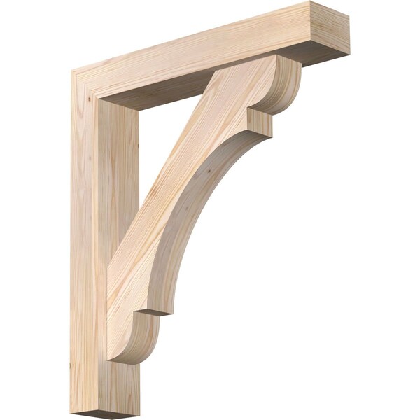 Ekena Millwork Olympic Block Smooth Bracket w/ Offset Brace, Douglas Fir, 5 1/2"W x 28"D x 32"H BKT0604X28X32OLY05SDF - main